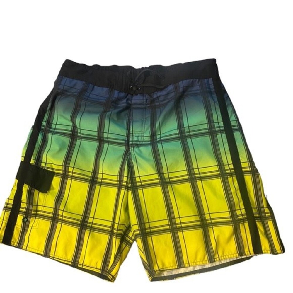Mens Joe boxer plaid swim trunks,  board shorts XL pool party, beach swimwear - Picture 6 of 10